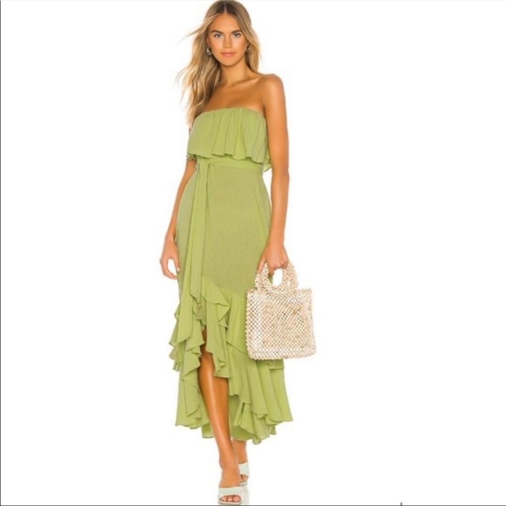 Free People Strapless Maxi Dress in green